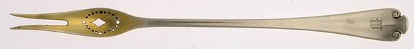 Flemish (Sterling, 1911, No Monograms) Long Handle Olive Fork