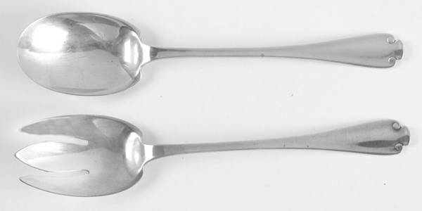 Flemish (Sterling, 1911, No Monograms) (2 Pc) Solid Salad Set