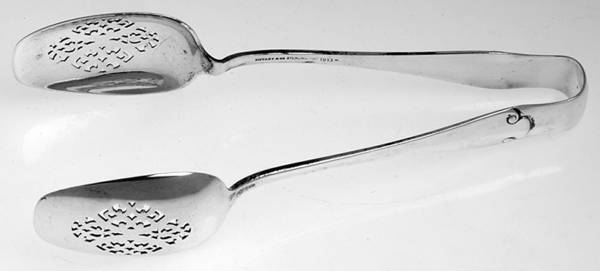 Flemish (Sterling, 1911, No Monograms) Large Ice Serving Tongs with Bowl Tips