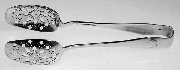 Flemish (Sterling, 1911, No Monograms) Large Ice Serving Tongs with Bowl Tips