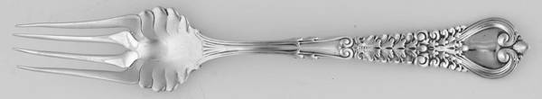 Florentine (Sterling, 1900) Medium Solid Cold Meat Serving Fork