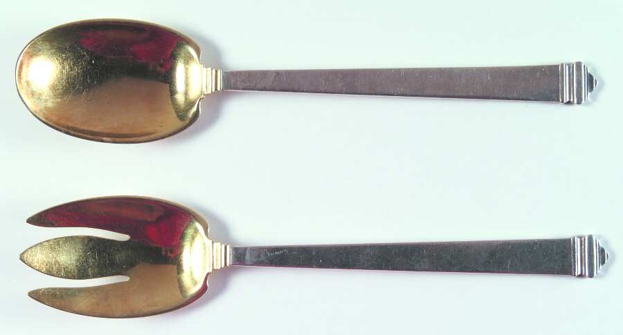 Hampton (Sterling, 1934, No Monograms) (2 Pc) Solid Salad Set