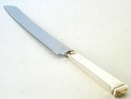 Hampton (Sterling, 1934, No Monograms) Wedding Cake Knife with Stainless Blade