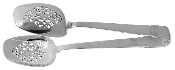 Hampton (Sterling, 1934, No Monograms) Large Ice Serving Tongs with Bowl Tips