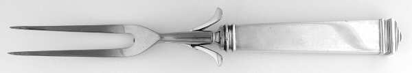 Hampton (Sterling, 1934, No Monograms) Large Stainless-Prong Roast Carving Fork