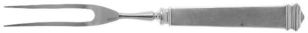 Hampton (Sterling, 1934, No Monograms) Small Steak Carving Fork with Stainless Prongs