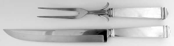 Hampton (Sterling, 1934, No Monograms) Large 2-Piece Roast Carving Set w/Stainless Blade