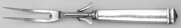 Hampton (Sterling, 1934, No Monograms) Small Steak Carving Fork with Stainless Prongs