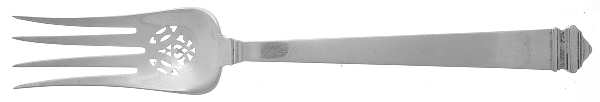 Hampton (Sterling, 1934, No Monograms) Large Solid Cold Meat Serving Fork