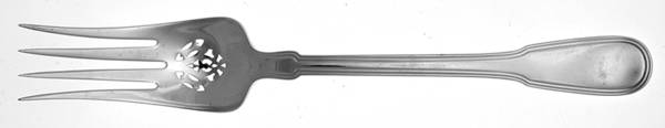 Hamilton (Sterling, 1938, No Monos) Large Solid Cold Meat Serving Fork