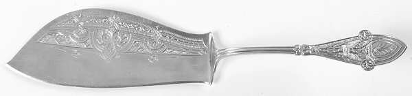 Italian (Sterling, 1870) Large Solid Bright Cut Fish Serving Knife