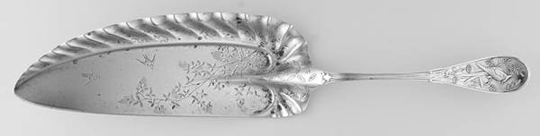 Japanese (Sterling, 1871, No Monograms) Large Solid Ice Cream Server, Bright Cut