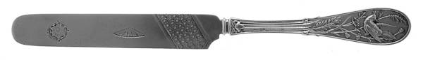 Japanese (Sterling, 1871, No Monograms) Solid Bright Cut Child Tea Knife