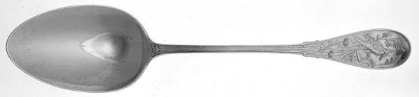 Japanese (Sterling, 1871, No Monograms) Vegetable Serving Spoon (Solid)
