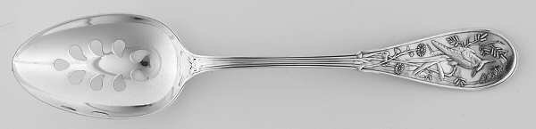 Japanese (Sterling, 1871, Monograms) Pierced Tablespoon (Serving Spoon) HC