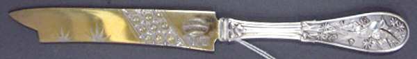 Japanese (Sterling, 1871, No Monograms) Bright Cut Solid Pickle Serving Knife