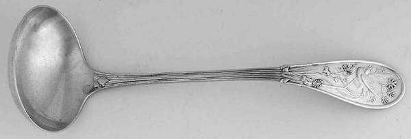 Japanese (Sterling, 1871, No Monograms) Long Cream Ladle with Plain Round Bowl