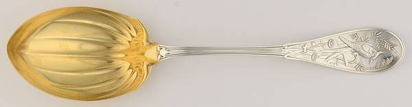 Japanese (Sterling, 1871, No Monograms) Solid Salad Serving Spoon
