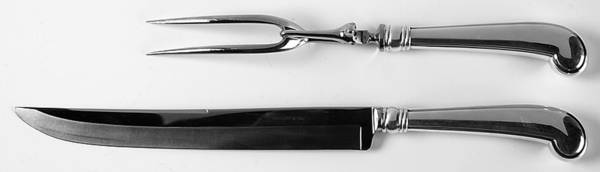 King William-Antique (Sterling, 1870) Large 2-Piece Roast Carving Set w/Stainless Blade