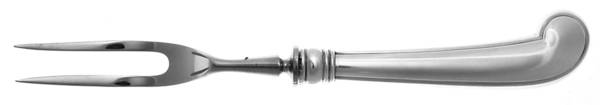 King William-Antique (Sterling, 1870) Small Steak Carving Fork with Stainless Prongs