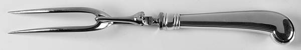 King William-Antique (Sterling, 1870) Large Stainless-Prong Roast Carving Fork