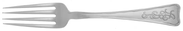Lap-Over-Edge (Sterling, 1880) Fork-Dessert/Luncheon-Solid Pc