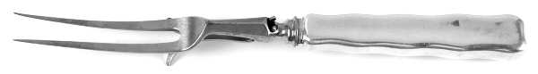 Lap-Over-Edge (Sterling, 1880) Large Stainless-Prong Roast Carving Fork
