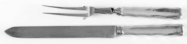 Lap-Over-Edge (Sterling, 1880) Large 2-Piece Roast Carving Set w/Stainless Blade