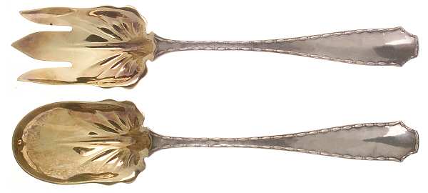 Marquise (Sterling, 1902, No Monograms) (2 Pc) Solid Salad Set