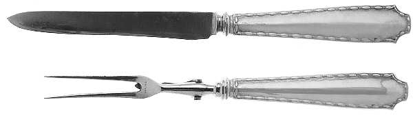Marquise (Sterling, 1902, No Monograms) Large 2-Piece Roast Carving Set w/Stainless Blade