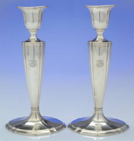 Sterling Hollowware Pair of Candlesticks