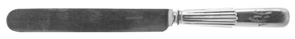 Mt Vernon (Silverplate, 1885) Monogram Blunt Hollow Knife w/Bolster