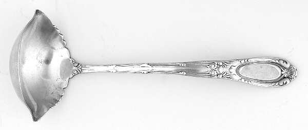 Old French (Silverplate, 1889, No Monos) Solid Piece Cream Ladle