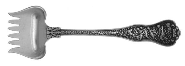 Olympian (Sterling, 1878, No Monograms) Large Solid Tined Sardine Serving Fork