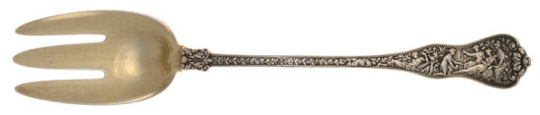 Olympian (Sterling, 1878, No Monograms) Oversize Solid Salad Servng Fork