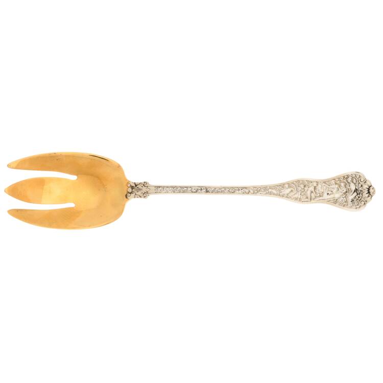 Olympian (Sterling, 1878, No Monograms) Solid Salad Serving Fork
