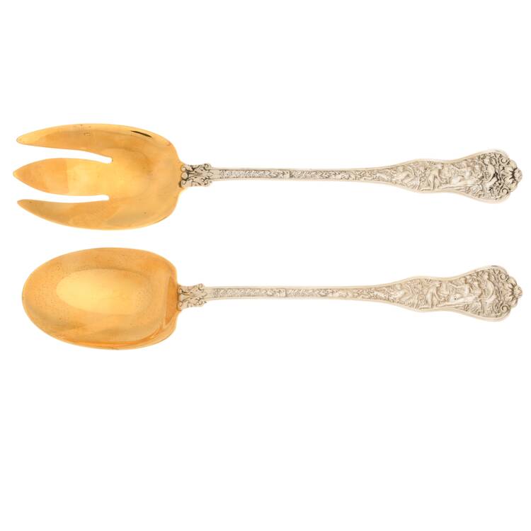 Olympian (Sterling, 1878, No Monograms) (2 Pc) Solid Salad Set