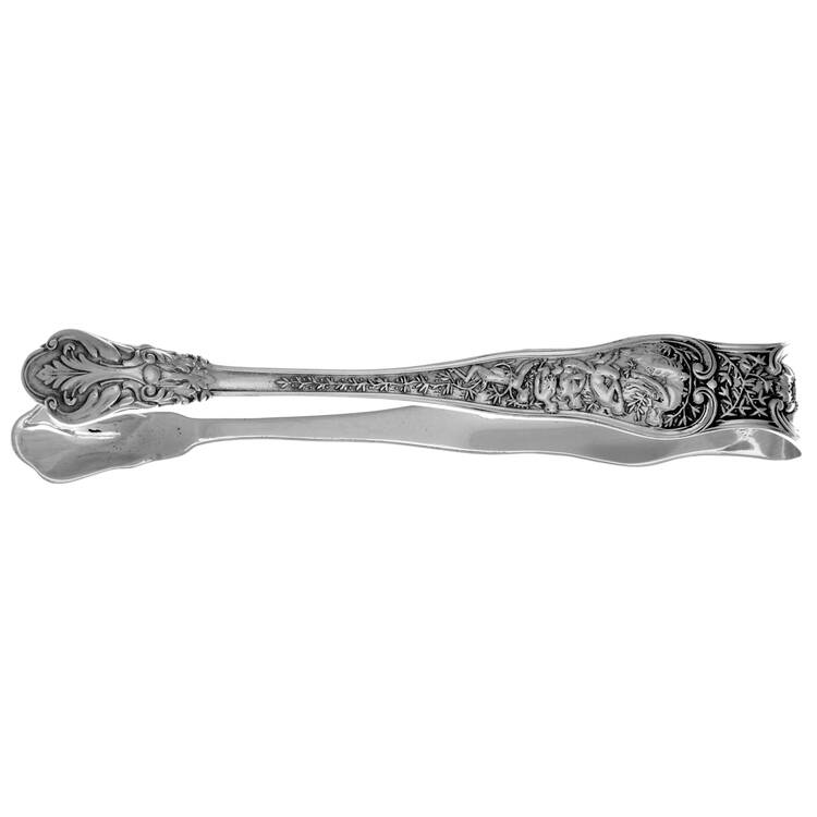 Olympian (Sterling, 1878, No Monograms) Sugar Tongs Small with Shell Tips