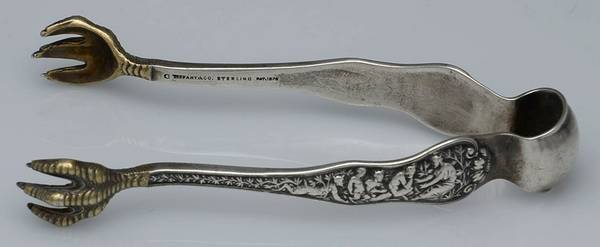 Olympian (Sterling, 1878, No Monograms) Small Solid Tete A Tete Tongs