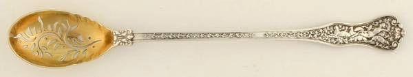 Olympian (Sterling, 1878, No Monograms) Pierced Bowl Short Handle Olive Spoon