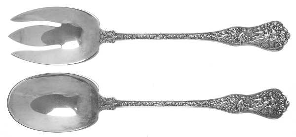 Olympian (Sterling, 1878, No Monograms) (2 Pc) Solid Salad Set