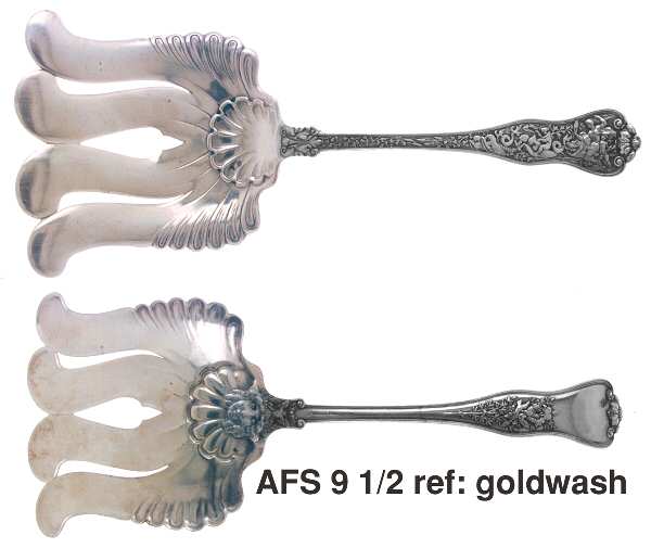 Olympian (Sterling, 1878, No Monograms) Large Solid Asparagus Serving Fork