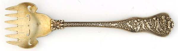 Olympian (Sterling, 1878, No Monograms) Large Solid Tined Sardine Serving Fork