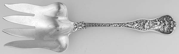 Olympian (Sterling, 1878, No Monograms) Large Solid Fish Serving Fork