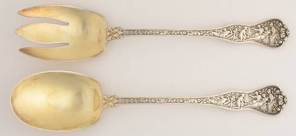 Olympian (Sterling, 1878, No Monograms) (2 Pc) Solid Salad Set