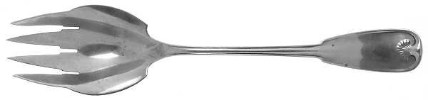 Palm (Sterling, 1871) Solid Salad Serving Fork