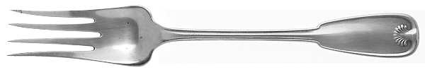 Palm (Sterling, 1871) Large Solid Cold Meat Serving Fork