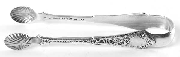 Persian (Sterling, 1872) Sugar Tongs Small with Shell Tips