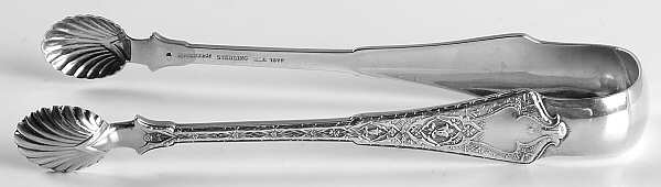 Persian (Sterling, 1872) Sugar Tongs Large with Shell Tips
