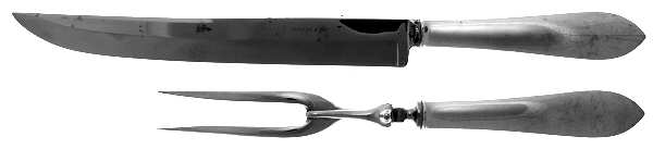 Queen Anne (Sterling, 1870) Large 2-Piece Roast Carving Set w/Stainless Blade